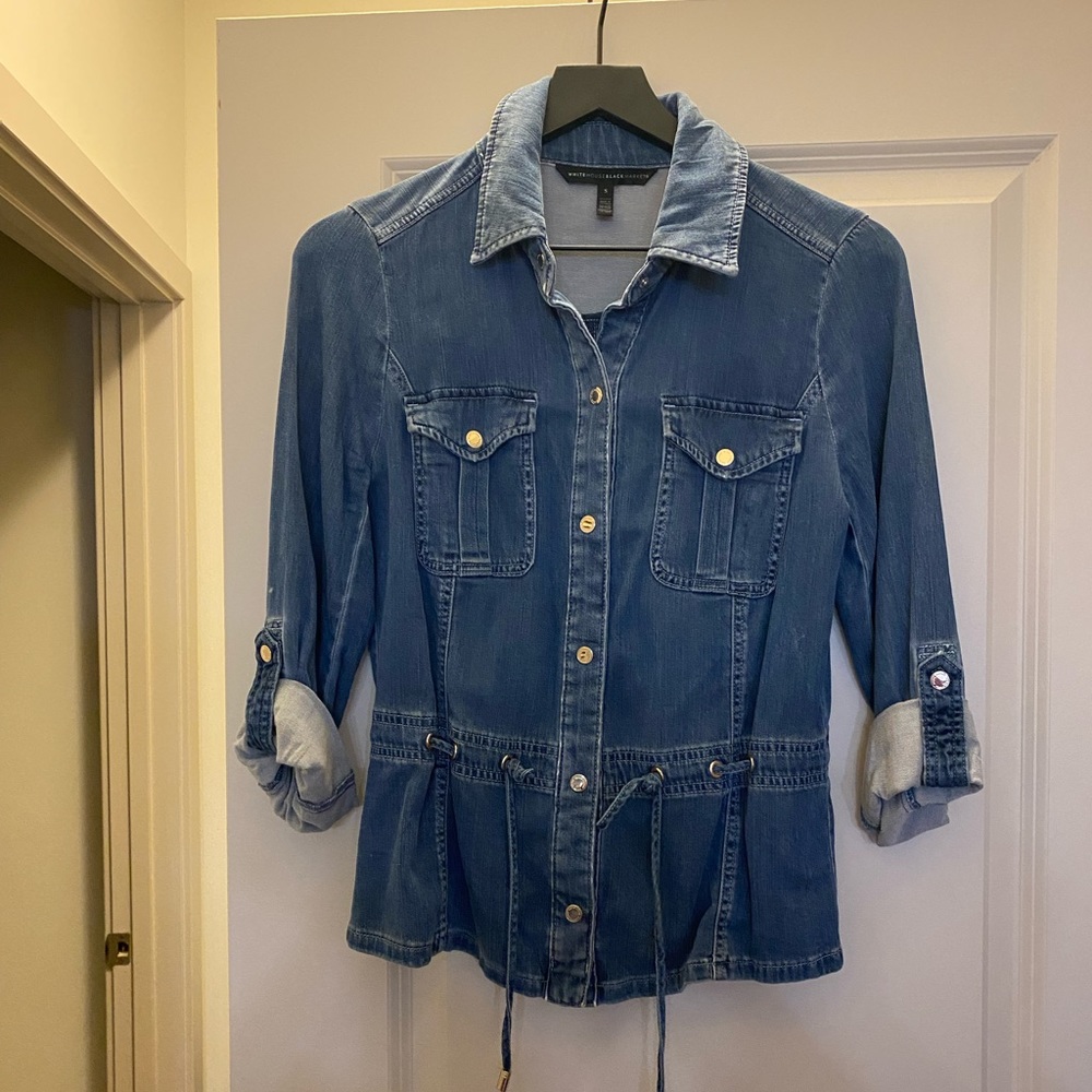 Whbm Drawstring Tencel Denim Jacket - image 8